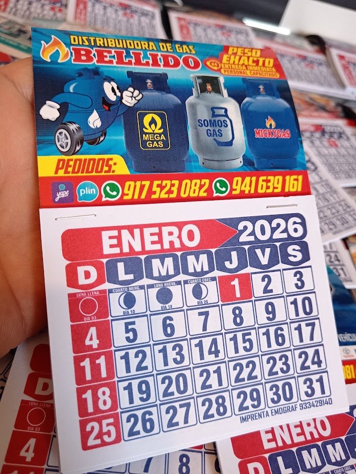 Calendarios imantados para publicidad empresarial.