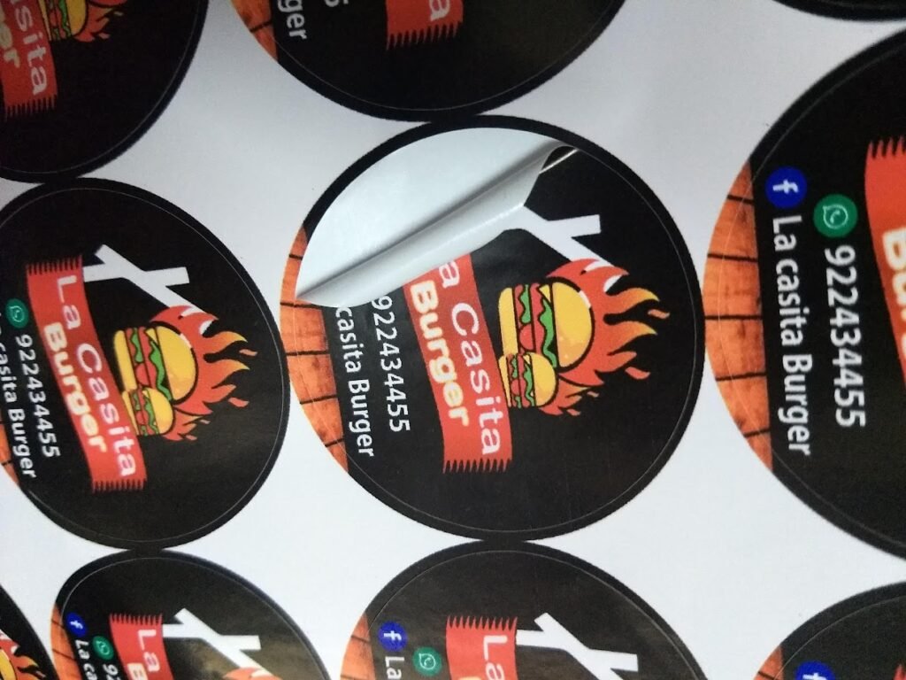 Stickers para restaurantes personalizados para envases y cajas