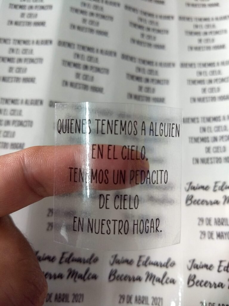 Stickers transparentes para cosméticos y productos de belleza