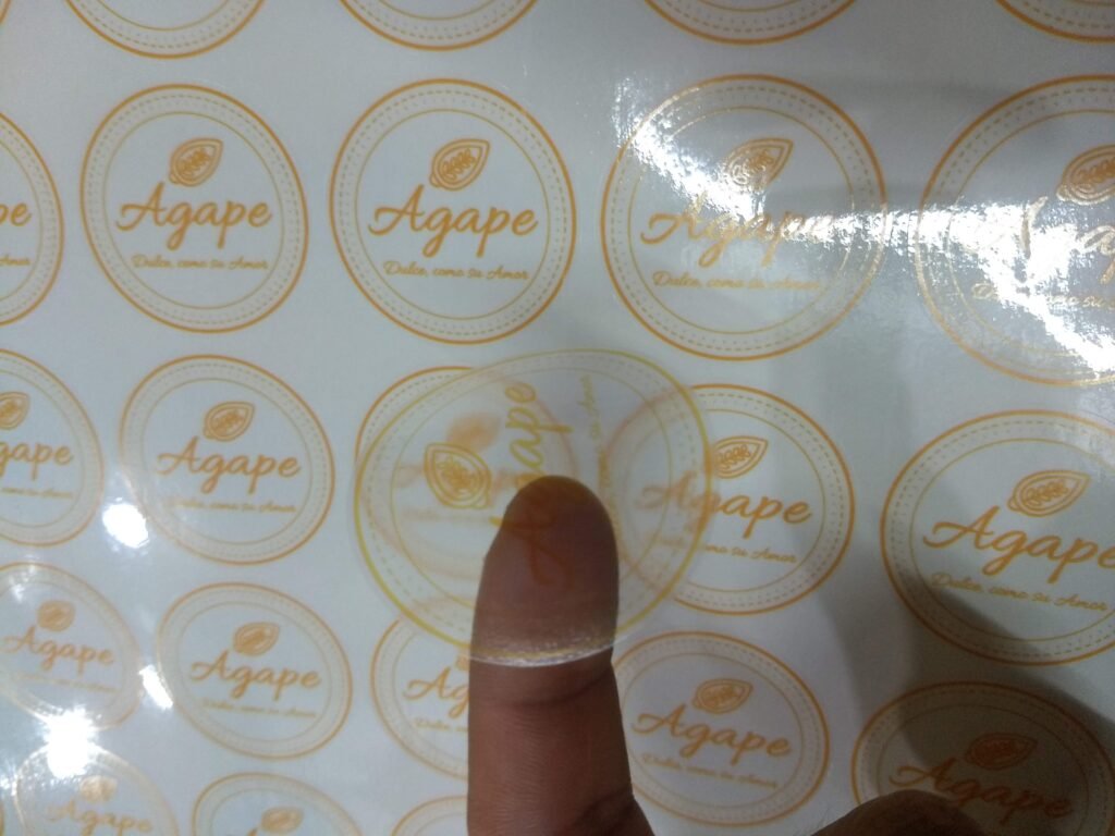 Stickers transparentes para envases de cosméticos y cremas