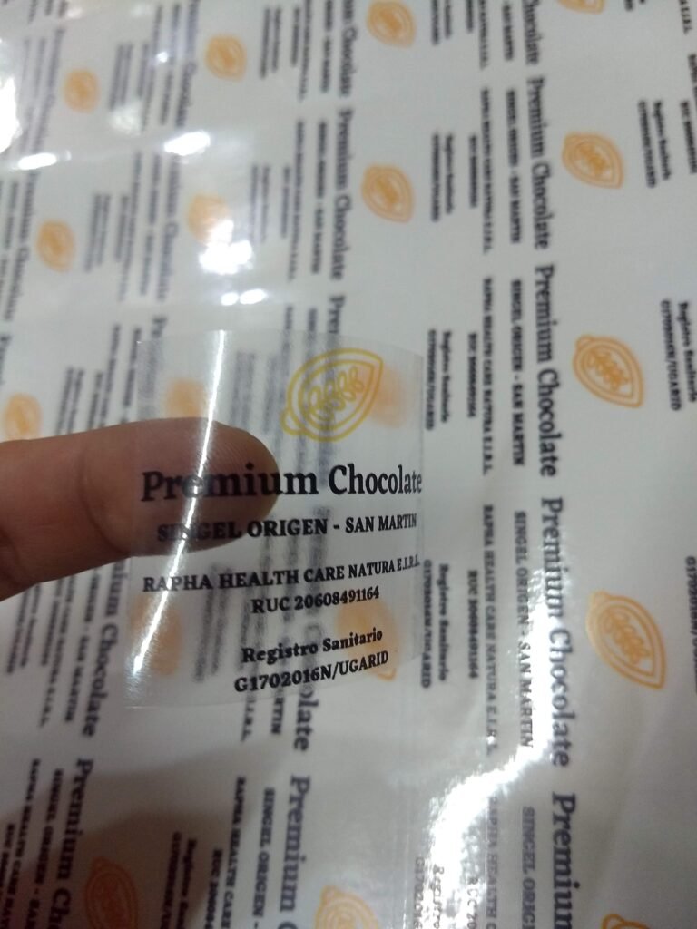 Stickers transparentes para packaging de productos personalizados