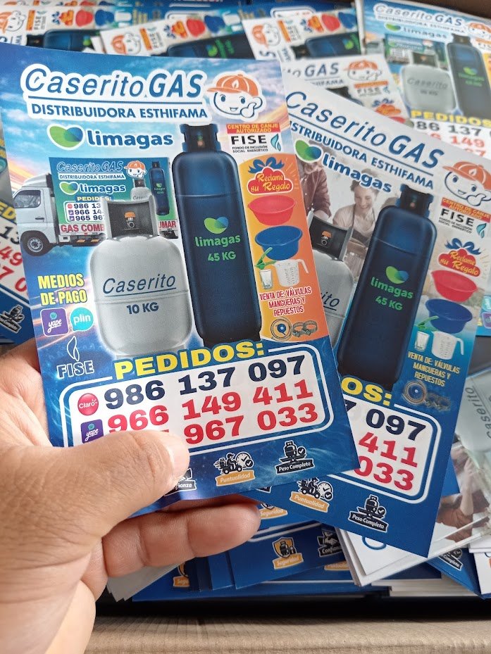 Volantes para delivery de gas personalizados